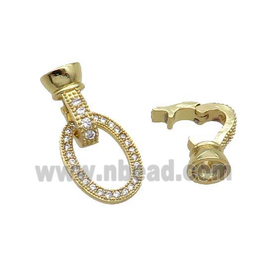 Copper Clasp Pave Zircon Gold Plated