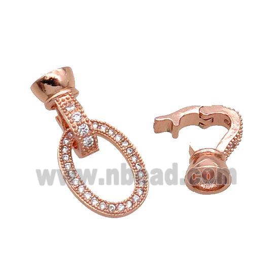 Copper Clasp Pave Zircon Rose Gold