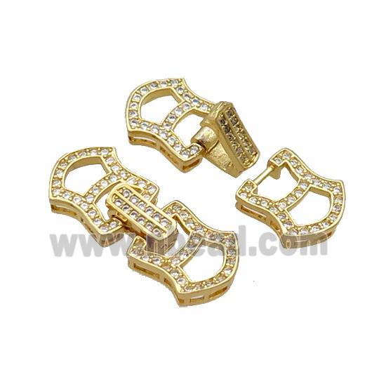 Copper Clasp Pave Zircon Gold Plated