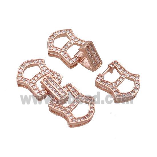 Copper Clasp Pave Zircon Rose Gold