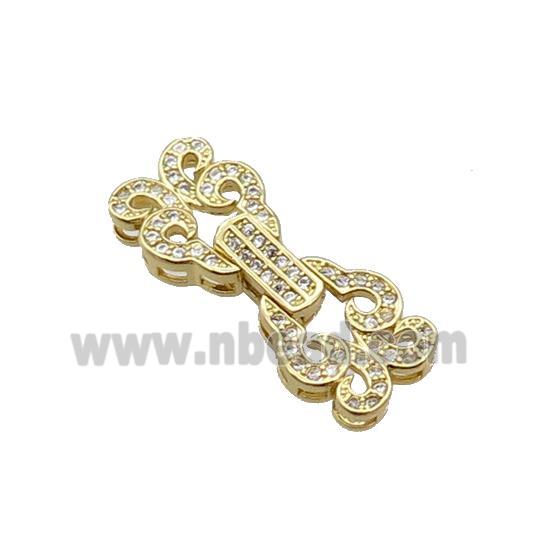 Copper Clasp Pave Zircon Gold Plated