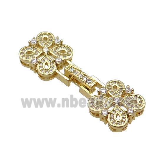 Copper Clasp Pave Zircon Gold Plated