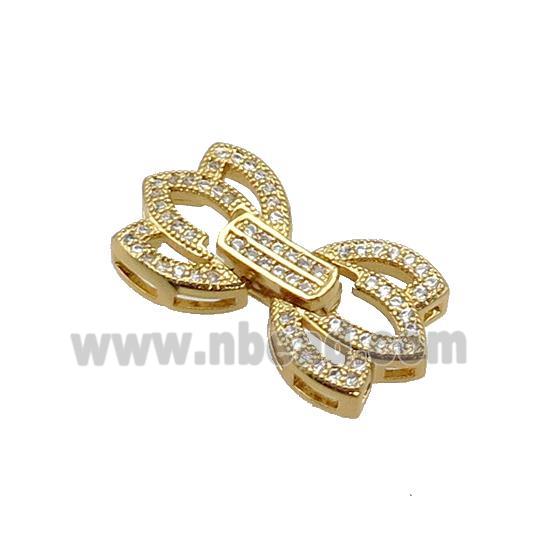 Copper Clasp Pave Zircon Gold Plated