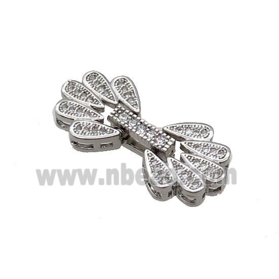 Copper Clasp Pave Zircon Platinum Plated