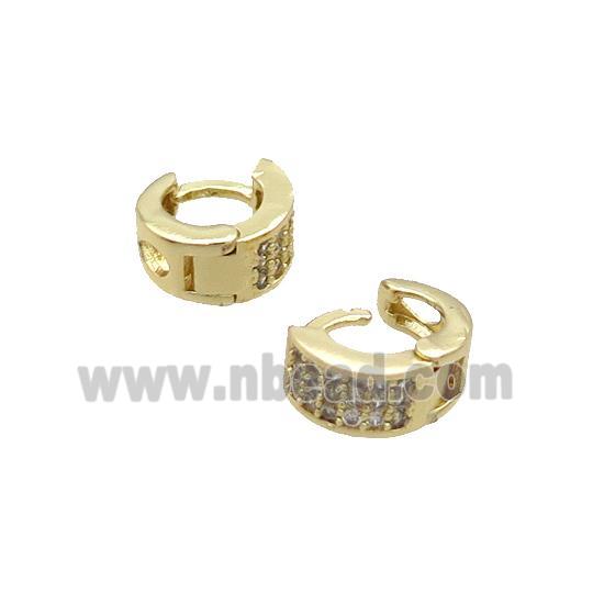 Copper Latchback Earring Pave Zircon Gold Plated