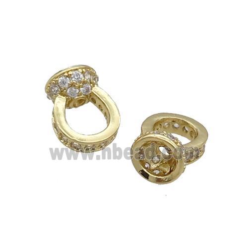 Copper Bail Pave Zircon Gold Plated