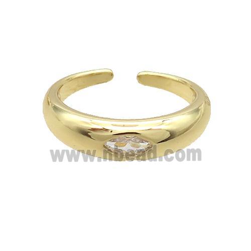 Copper Ring Pave Zircon Gold Plated