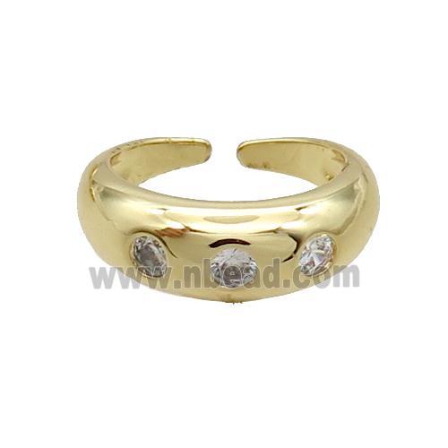 Copper Ring Pave Zircon Gold Plated