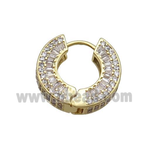 Copper Hoop Earring Pave Zircon Gold Plated