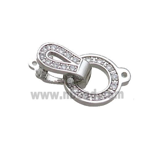 Copper Clasp Pave Zircon Platinum Plated