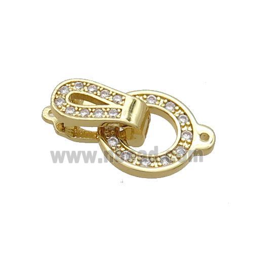 Copper Clasp Pave Zircon Gold Plated