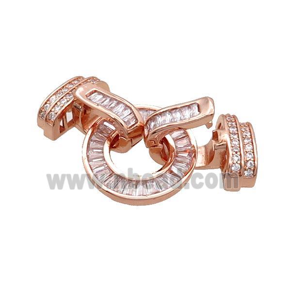 Copper Clasp Pave Zircon Rose Gold