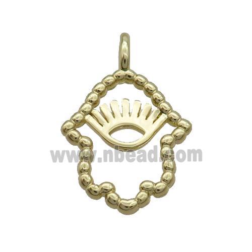 Copper Hamsahand Pendant Eye Gold Plated