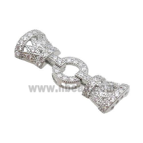 Copper Clasp Pave Zircon Platinum Plated