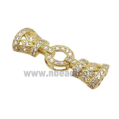 Copper Clasp Pave Zircon Gold Plated