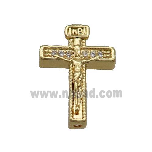 Copper Beadcaps Pave Zircon Jesus Gold Plated