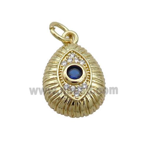 Copper Teardrop Pendant Pave Zircon Gold Plated