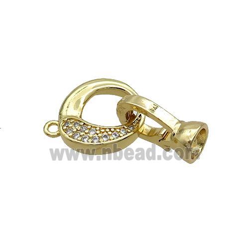 Copper Clasp Pave Zircon Gold Plated