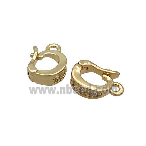 Copper Clasp Pave Zircon Gold Plated