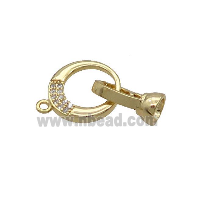 Copper Clasp Pave Zircon Gold Plated