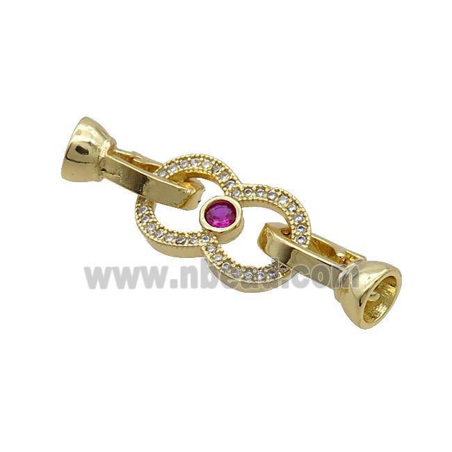 Copper Clasp Pave Zircon Infinity Gold Plated