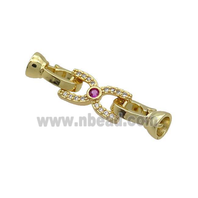 Copper Clasp Pave Zircon Gold Plated