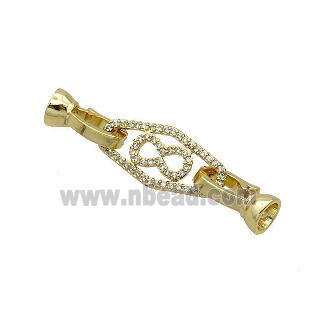 Copper Clasp Pave Zircon Infinity Gold Plated