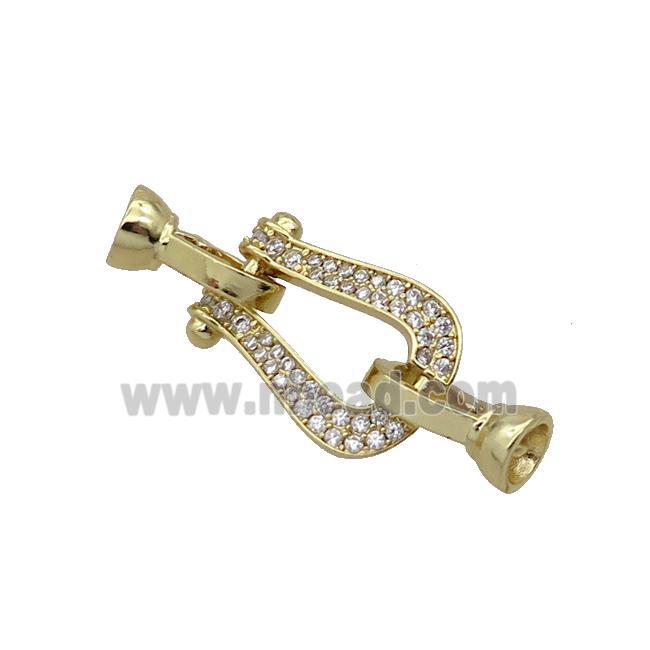 Copper Clasp Pave Zircon Gold Plated