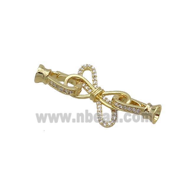 Copper Clasp Pave Zircon Infinity Gold Plated