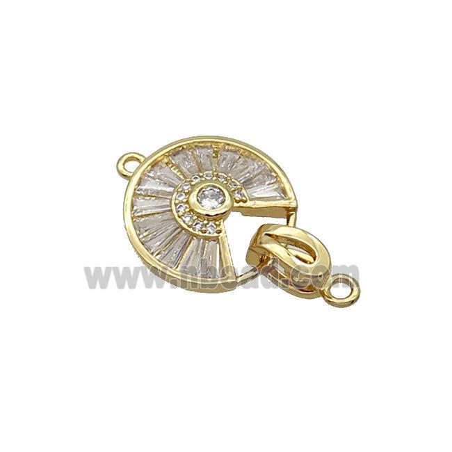 Copper Clasp Pave Zircon Gold Plated