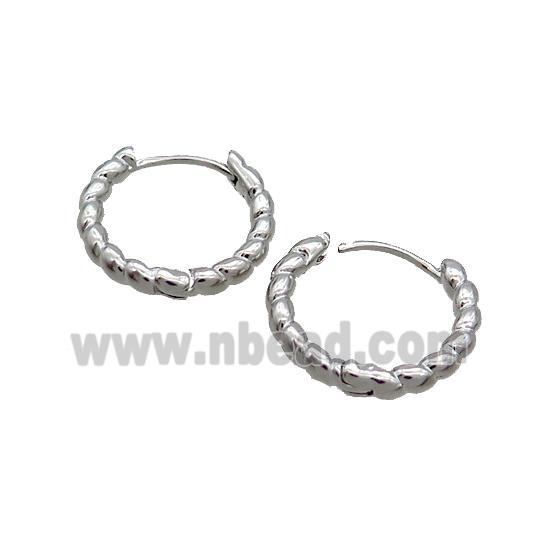 Copper Hoop Earring Platinum Plated