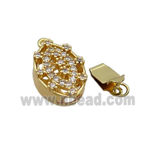 Copper Clasp Pave Zircon Slide 18K Gold