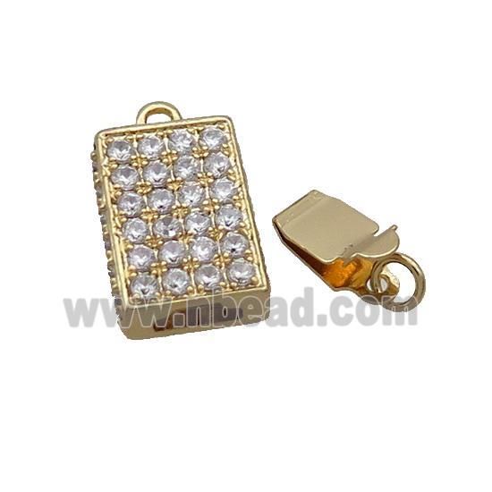 Copper Clasp Pave Zircon Slide 18K Gold