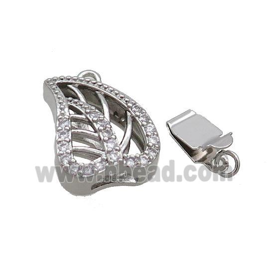 Copper Clasp Pave Zircon Slide Platinum Plated