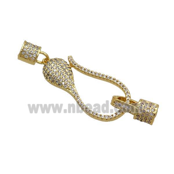 Copper Clasp Pave Zircon 18K Gold