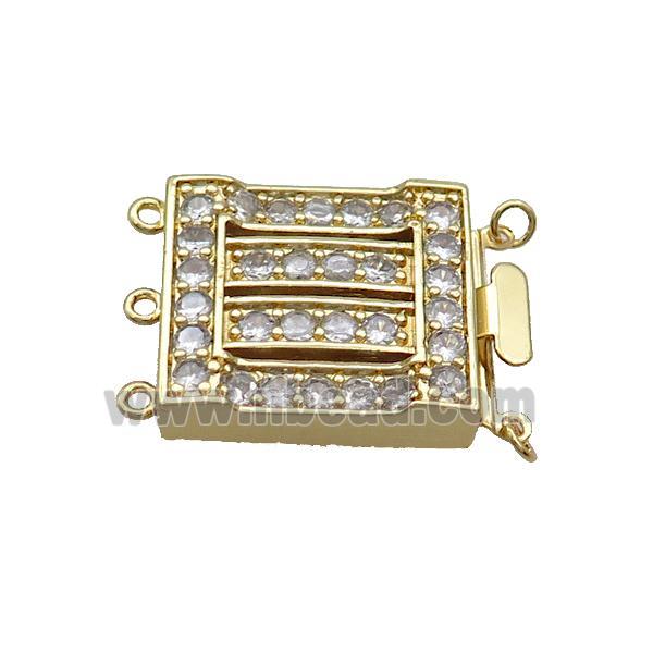 Copper Clasp Pave Zircon Slide 18K Gold