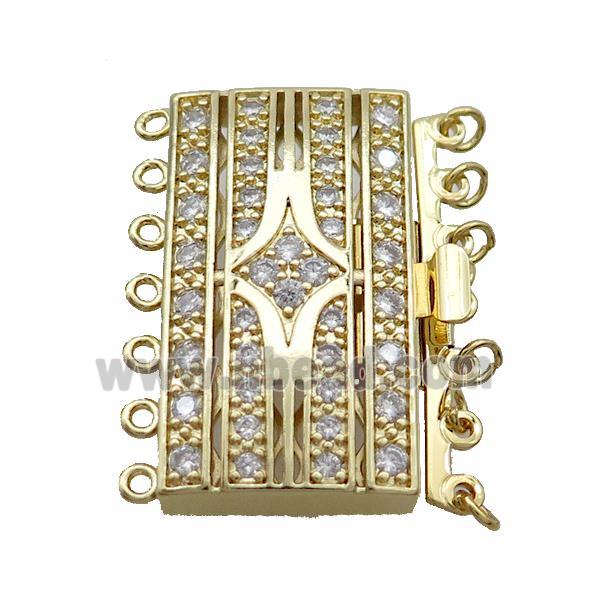 Copper Clasp Pave Zircon Slide 18K Gold