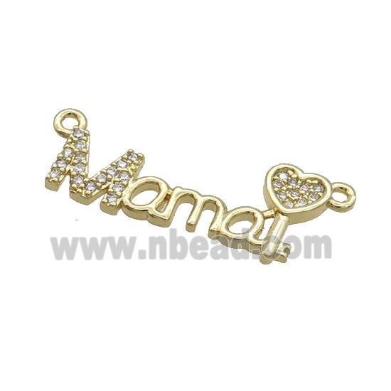 Copper Mama Pendant Pave Zircon Gold Plated