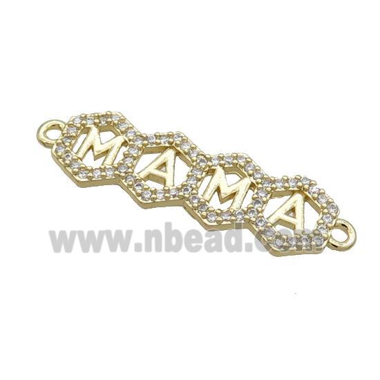 Copper Mama Pendant Pave Zircon Gold Plated