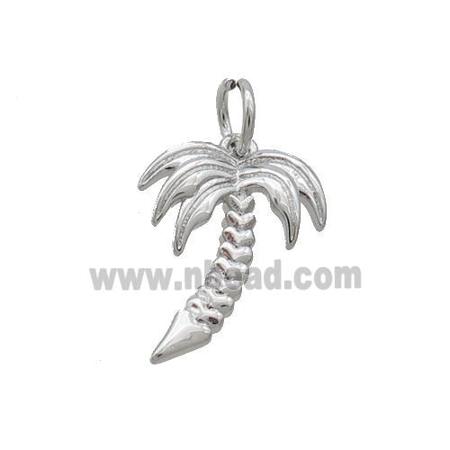 Copper Coconut Tree Pendant Platinum Plated