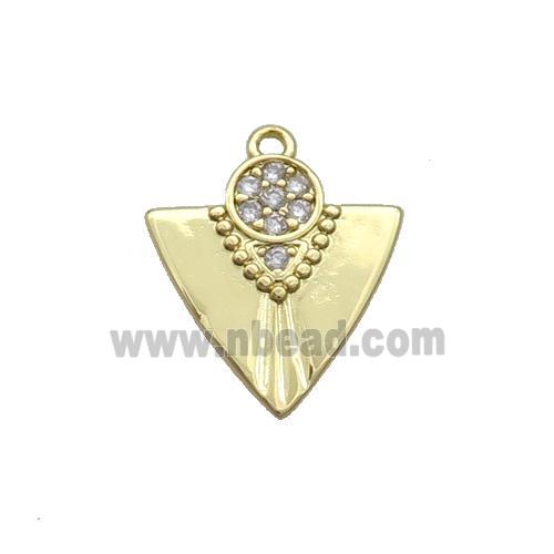 Copper Arrowhead Pendant Pave Zircon Gold Plated