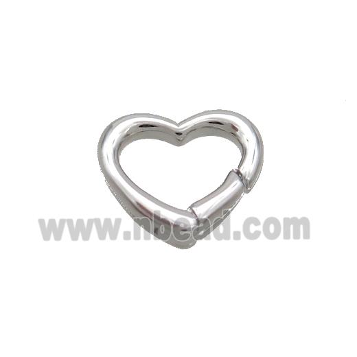 Copper Carabiner Clasp Heart Platinum Plated