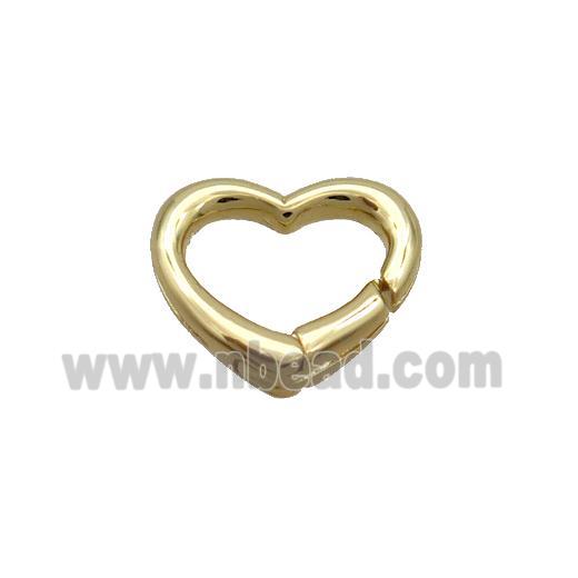 Copper Carabiner Clasp Heart Gold Plated