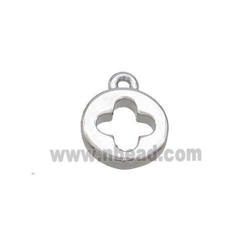 Copper Circle Pendant Cross Platinum Plated