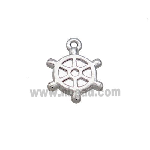 Copper Ship Helm Pendant Platinum Plated