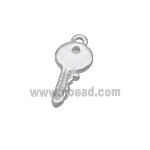 Copper Key Charm Pendant Platinum Plated