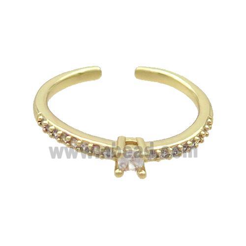 Copper Ring Pave Zircon Gold Plated