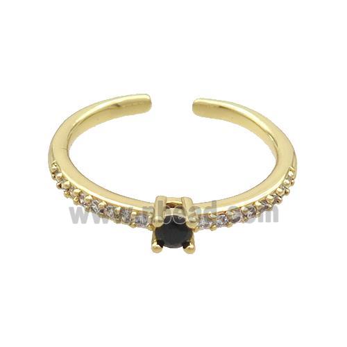 Copper Ring Pave Zircon Gold Plated