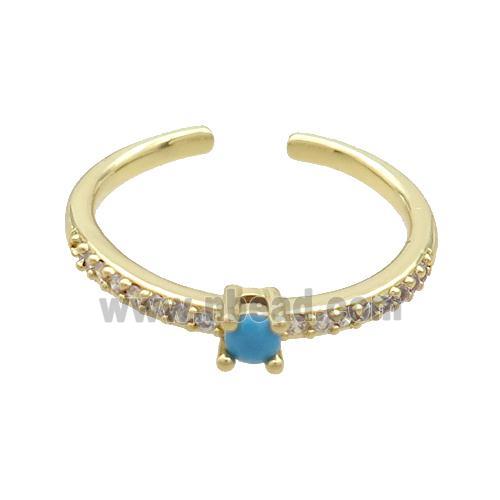 Copper Ring Pave Zircon Gold Plated