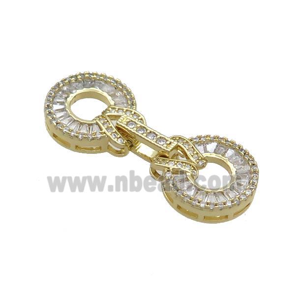 Copper Clasp Pave Zircon Gold Plated